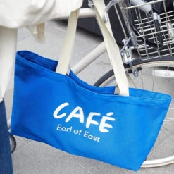 Earl Of East | Café Market Bag - Café Logo Print - Blue -Home Product Store Earl of East Cafe tote 25