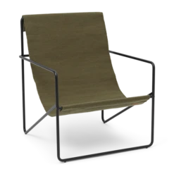 Ferm LIVING | Desert Lounge Chair - Black Frame -Home Product Store earl of east ferm living desert chair black frame olive