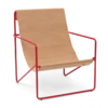 Ferm LIVING | Desert Lounge Chair - Poppy Red Frame With Sand Seat -Home Product Store earl of east ferm living desert chair poppy red sand