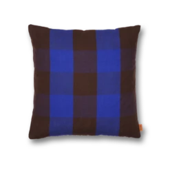 Ferm LIVING | Grand Cushion - Chocolate/Bright Blue