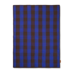 Ferm LIVING | Grand Quilted Blanket - Chocolate / Blue