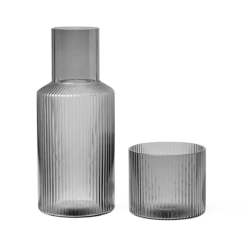 Ferm LIVING | Ripple Carafe Set - Small - Smoked Grey