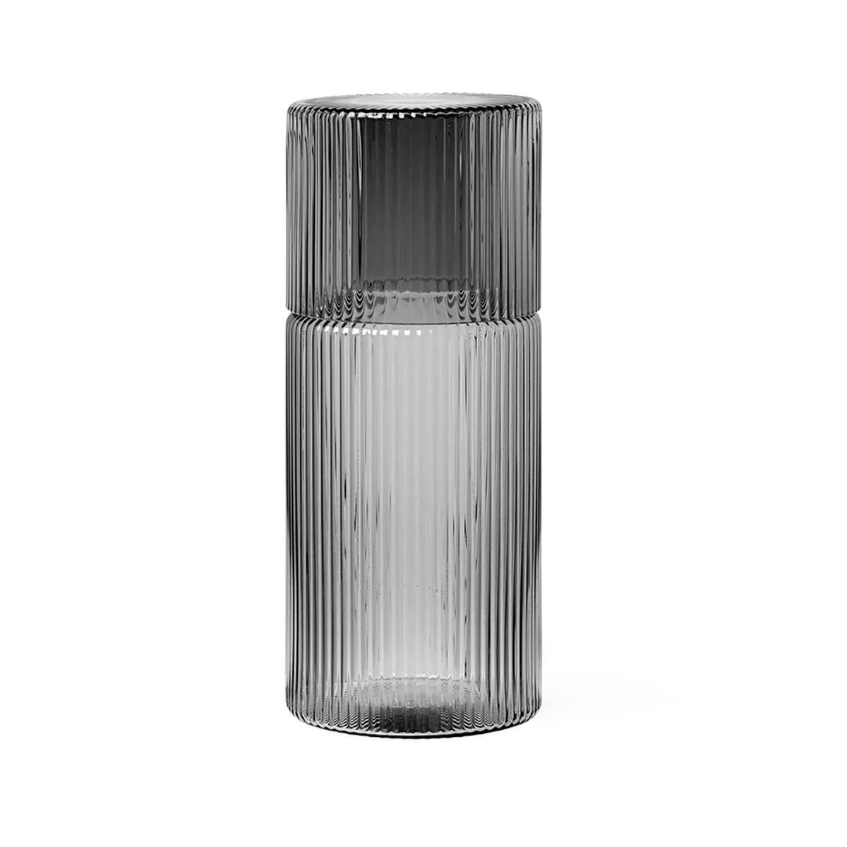 ferm LIVING | Ripple Carafe Set - Small - Smoked Grey Ferm LIVING | Ripple Carafe Set - Small - Smoked Grey -Home Product Store earl of east ferm living ripple carafe set grey 2