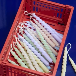 HAY | Mini Swirl Candle-Set Of 10 - Light Blue -Home Product Store earl of east mini swirl candle