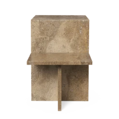 Ferm LIVING | Distinct Side Table - Dark Brown Travertine -Home Product Store ferm living distinct side table dark brown 2