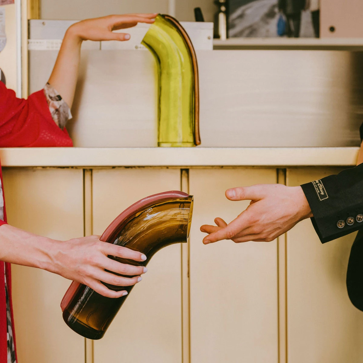 Ursula Futura | NESSIE Carafe - Lime with Brown Stripe Ursula Futura | NESSIE Carafe - Lime With Brown Stripe -Home Product Store ursula futura lime carafe 4